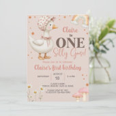 Fille Silly Goose 1er invitation de premier annive (Debout devant)