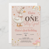 Fille Silly Goose 1er invitation de premier annive (Devant / Derrière)
