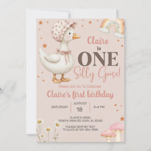 Fille Silly Goose 1er invitation de premier annive