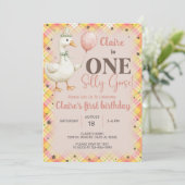 Fille Silly Goose 1er invitation de premier annive (Debout devant)
