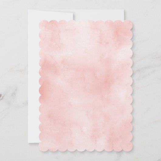 Fille Simple Élégance Pink Baptism Invitation (Dos)