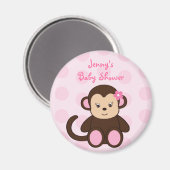 Fille Singe Pois Baby shower Favoriser les Magnets (Recto/Verso)