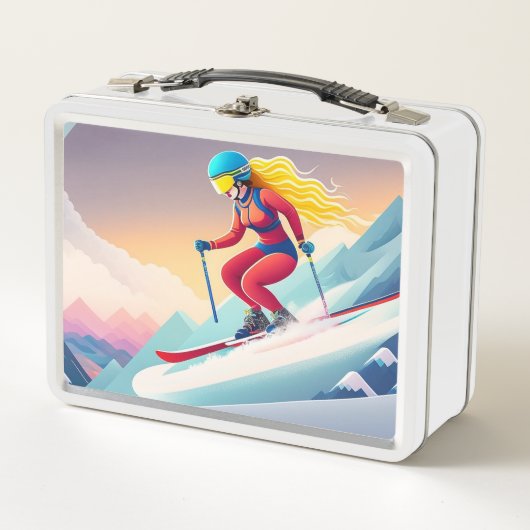 Fille Ski Metal Lunchbox (Devant)