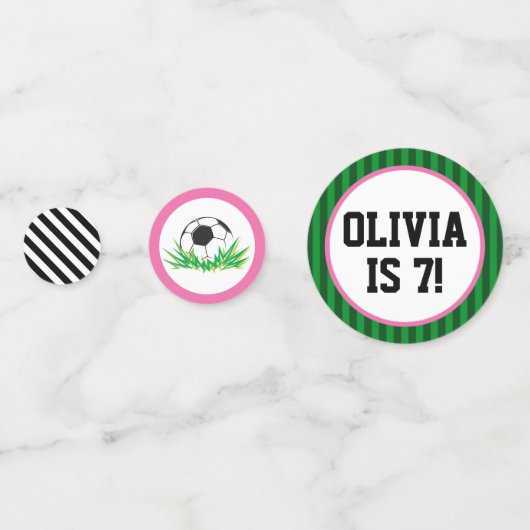 Fille Soccer Anniversaire Confetti (Derrière)