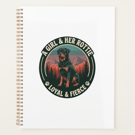 Fille Son Rottie Loyal Féroce Chien Rottweiler Mon (Devant)