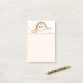 Fille souriante Dessin de l'enfant post-it Notes 4 (Sur un bureau)