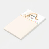 Fille souriante Dessin de l'enfant post-it Notes 4 (Incliné)