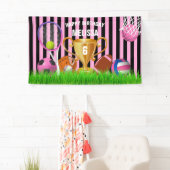 Fille Sports rose thème Anniversaire Bannière (En situation)