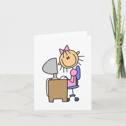 Fille sur la carte d'ordinateur (Devant)