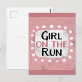 Fille Sur La Carte Postale Run (Devant / Derrière)