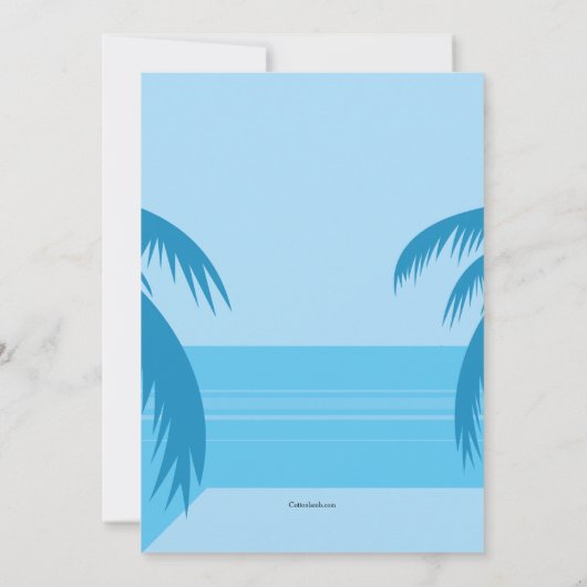 Fille Sur La Plage Invitation (Dos)