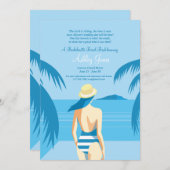 Fille Sur La Plage Invitation (Devant / Derrière)