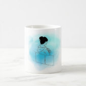Fille sur la tasse originale d'illustration de (Centre)