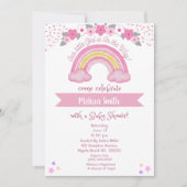 Fille sur le chemin Rainbow Baby shower Invitation (Devant)