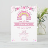 Fille sur le chemin Rainbow Baby shower Invitation (Debout devant)
