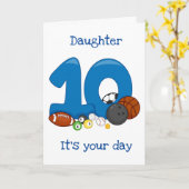  *FILLE* SUR SA CARTE D'ANNIVERSAIRE "10 ANS" (Fleur jaune)