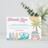 Fille Surf à Surf Beach Anniversaire Merci Cartes (Debout devant)