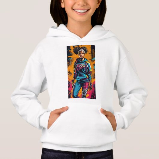 Fille sweat - shirt à capuche (Devant)
