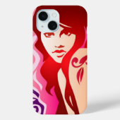 Fille tatouée - iPhone 15 Coque (Verso)