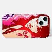 Fille tatouée - iPhone 15 Coque (Verso (horizontal))