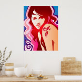 Fille tatouée - Poster (Cuisine)