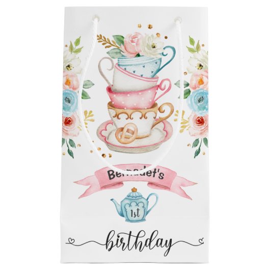Fille Tea Party Anniversaire Petit sac cadeau (Devant)