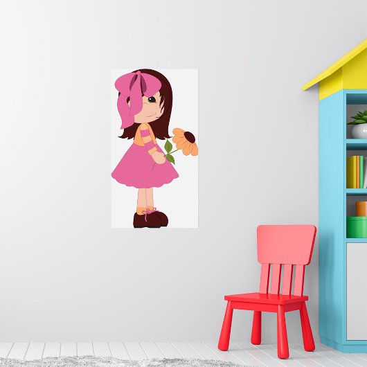 Fille Tenant Une Affiche Fleur