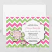 Fille tortue de mer Baby shower Invitation Mère bé (Devant / Derrière)