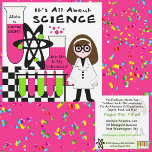 Fille Tout sur la science Invitation fête d'annive<br><div class="desc">Aime-t-elle la science et organise une fête d'anniversaire thématique scientifique ? Elle adorera ces invitations personnalisables de fête d'anniversaire à thème scientifique qui mettent en vedette une professeure en costume de laboratoire,  tubes d'essai,  brûleur de bunsen,  et des zones que vous pouvez facilement customiser avec vos détails de fête!</div>