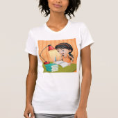 Fille Travaillant Dans Un T-Shirt De Bureau (Devant)