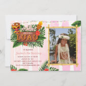 Fille Tropical Luau Invitation Anniversaire Avec P (Devant)