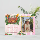 Fille Tropical Luau Invitation Anniversaire Avec P (Debout devant)