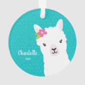 Fille Turquoise Llama Alpaca Noël (dos)