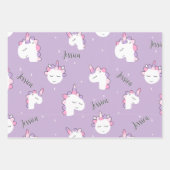 Fille Unicorne Enveloppement Papier Feuilles (Devant 2)