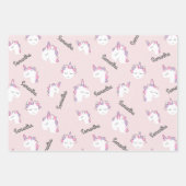 Fille Unicorne Feuilles de papier à envelopper per (Devant 2)
