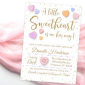 Fille Valentine Coeur Bébé Douche Invitations