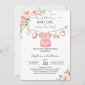Fille Vêtements de bébé Baby shower Invitation Un (Devant)