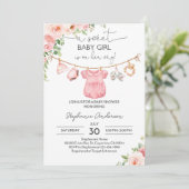 Fille Vêtements de bébé Baby shower Invitation Un (Debout devant)