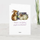 Fille vintage de Pâques Violet - Carte (Dos)