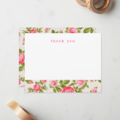 Fille Vintage Roses Simple Merci Cartes de notes (Devant/Arrière en situation)
