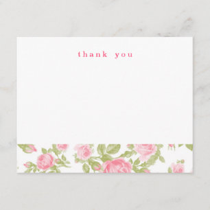 Fille Vintage Roses Simple Merci Cartes de notes