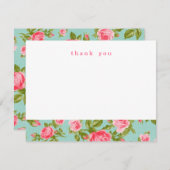 Fille Vintage Roses Simple Merci Cartes de notes (Devant / Derrière)