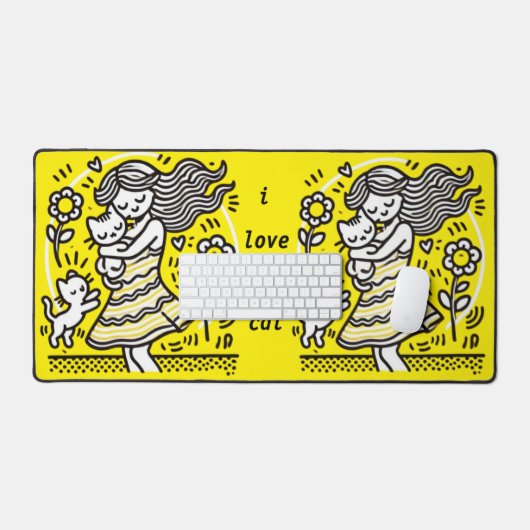 Fille Whimsical avec Kitten (Clavier et souris)