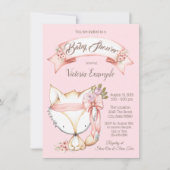 Fille Woodland Fox Baby Shower Invitations (Devant)