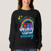 Filled With Social Anxiety Rainbow Teddy Bear Tee Trui (Voorkant)