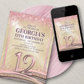 Filles 12e anniversaire Invitation