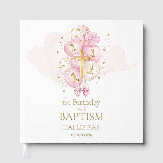 Filles 1er anniversaire & Baptême Keepsaké Livre d (Recto)