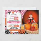 Filles 1er Anniversaire Halloween Invitation (Devant)