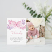 Filles 1er anniversaire papillon photo Carte de re (Debout devant)