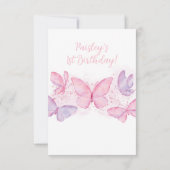 Filles 1er anniversaire papillon photo Carte de re (Dos)